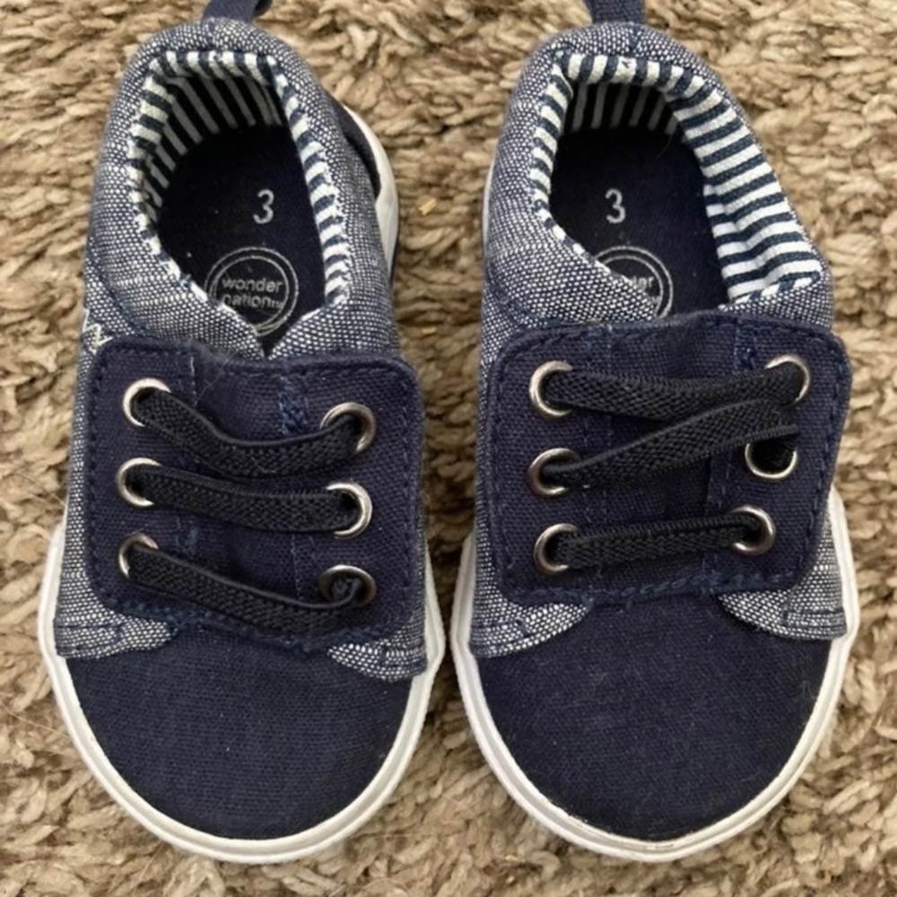 Baby boys canvas slip on shoes size 3